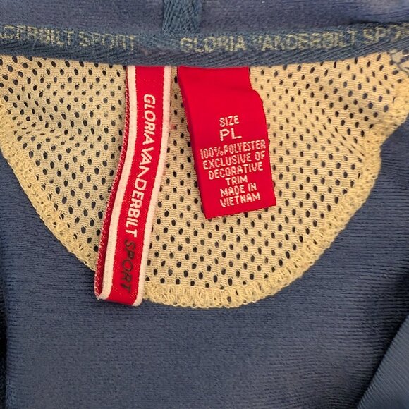 Gloria Vanderbilt Zip Up Sports Jacket in Vintage Blue and Cream Size Large - Picture 11 of 13